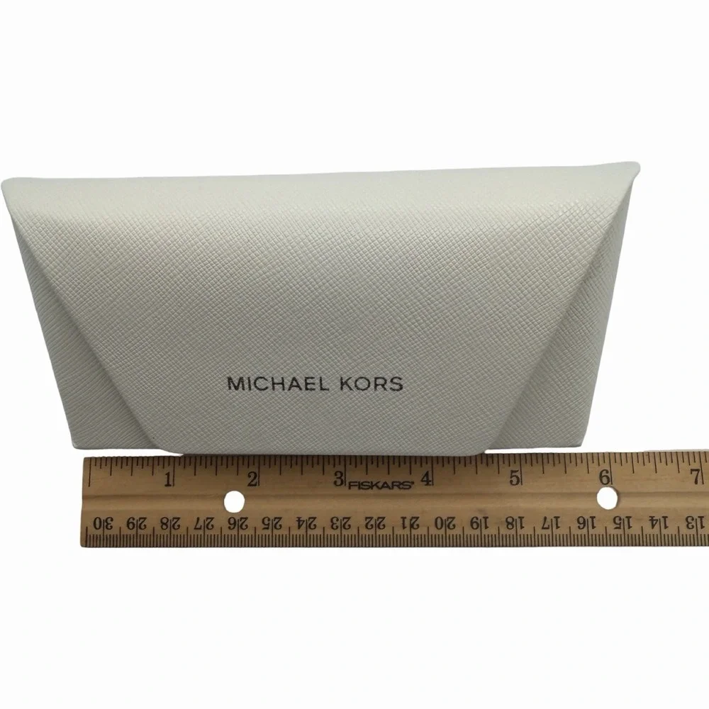 Replacement Michael Kors White Leather Snap Closure SUNGLASS EyeGlass Case 6